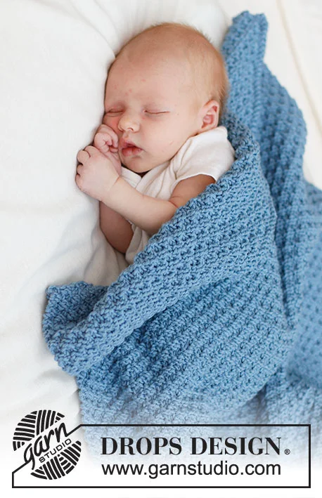 Blue Pearl Blanket by DROPS Design